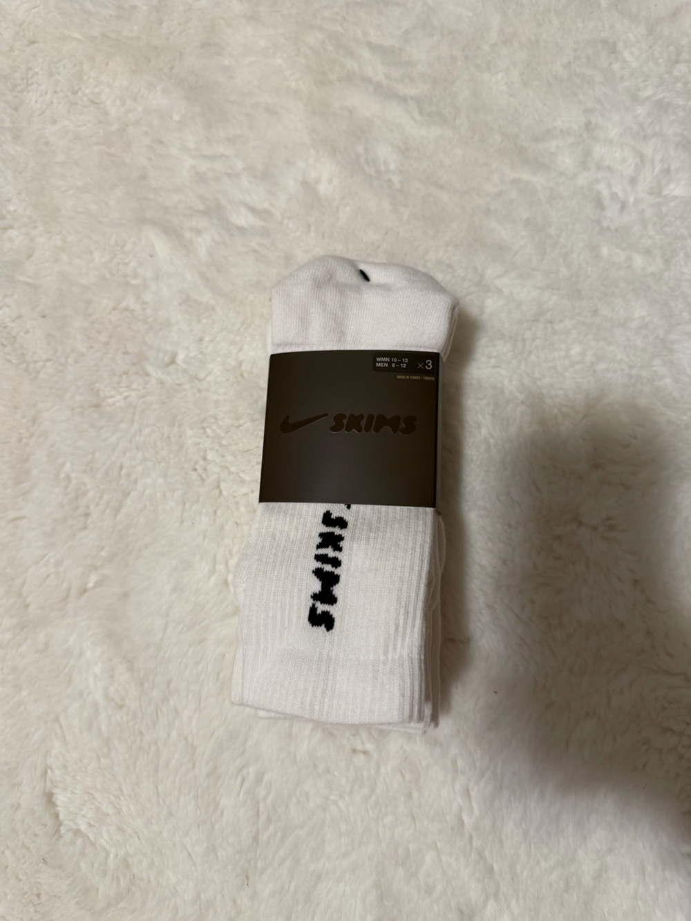 Nike White Crew Athletic Socks with Black Logo - 3 Pack
